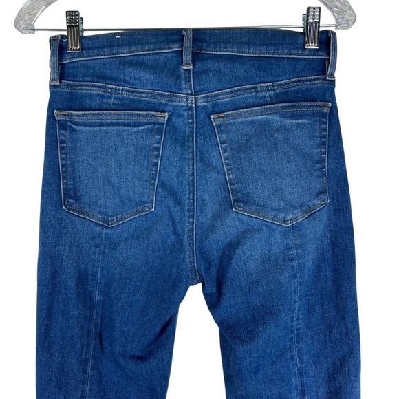 LOFT Women's Size 26/2  High Waist Flare Crop Stretch Jeans Raw Step Hem - Picture 2 of 7